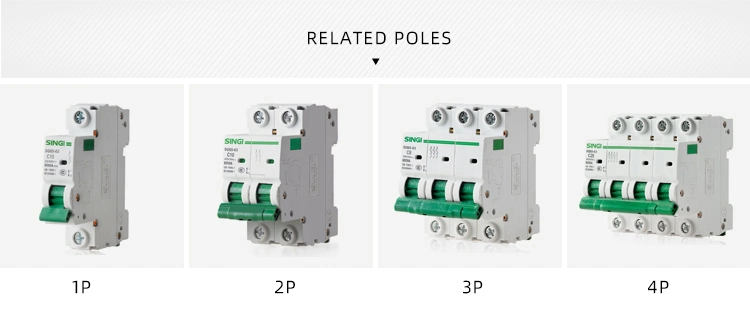 Singi Sg65 6ka 1p 63A Electric Low Voltage MCB Miniature Circuit Breaker