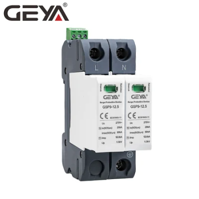 Gyea GPS9-12.5 2p Устройство защиты от перенапряжения SPD CE DIN-рейка 2p 3p 20ka 40ka 12V 110V 220V 1000V DC Солнечное наружное устройство защиты от перенапряжения