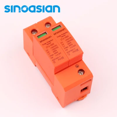 Sinoasian 2p 500V 800V 1000V DC PV Solar 20ka 40ka Устройство защиты от перенапряжения с защитой от освещения